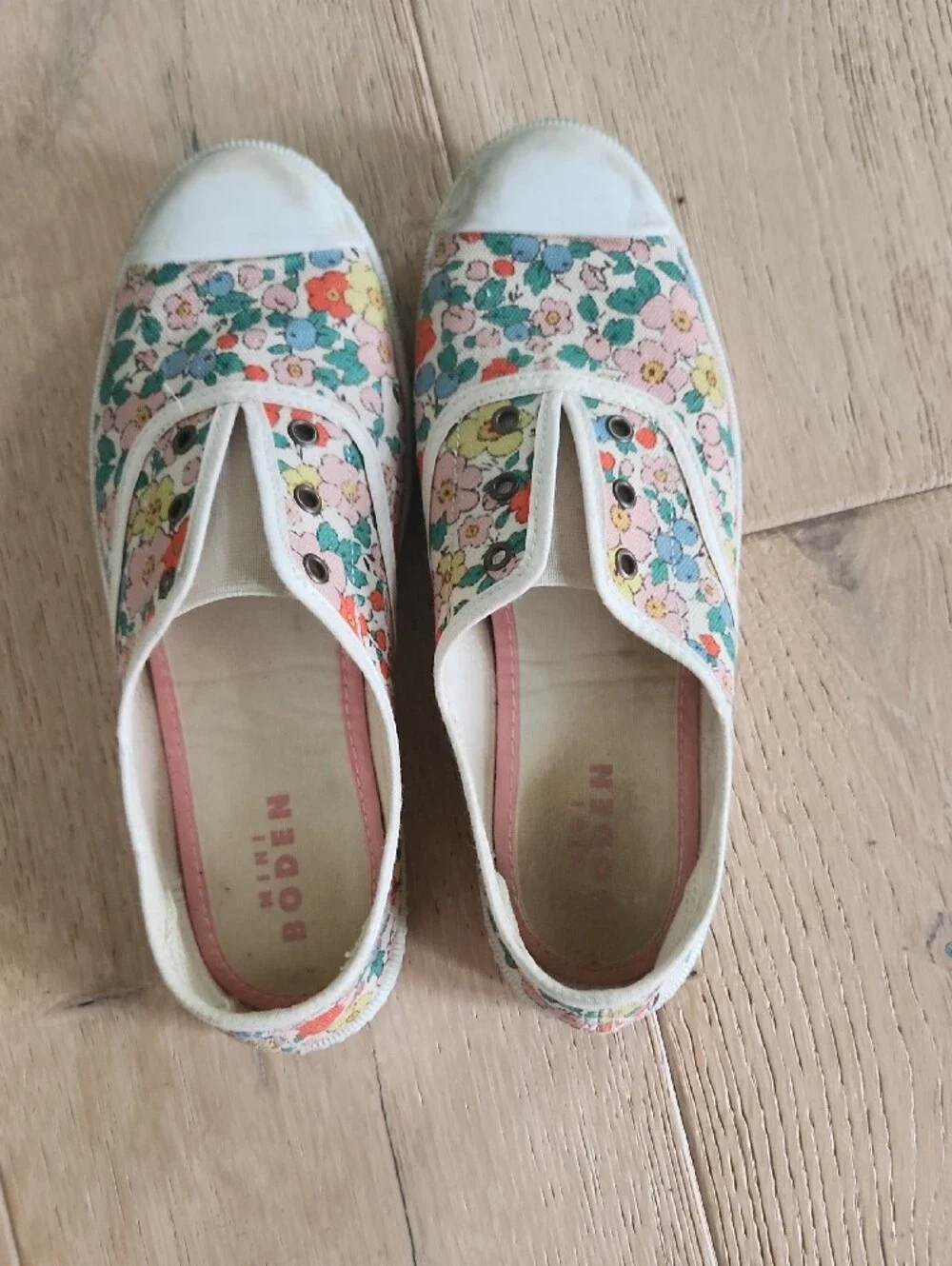 Kids Floral Slip-On Canvas Shoes - Pink Multicolor
